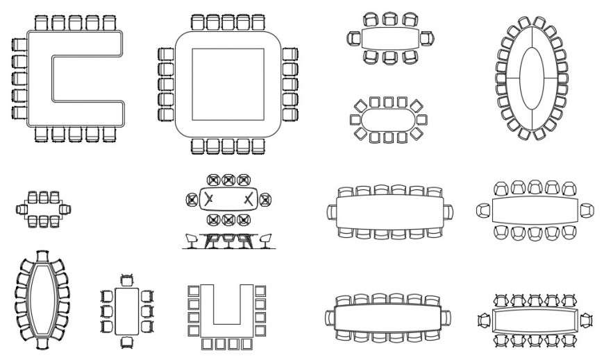 CAd drawings details of top elevation of conference meeting room Cadbull